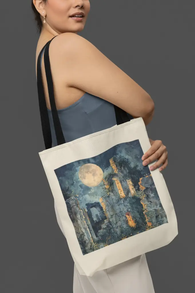 Watercolor Moon Women Handbag Set