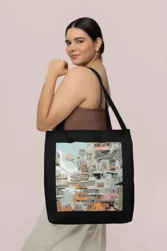Cityscape Anime Women Handbag Set